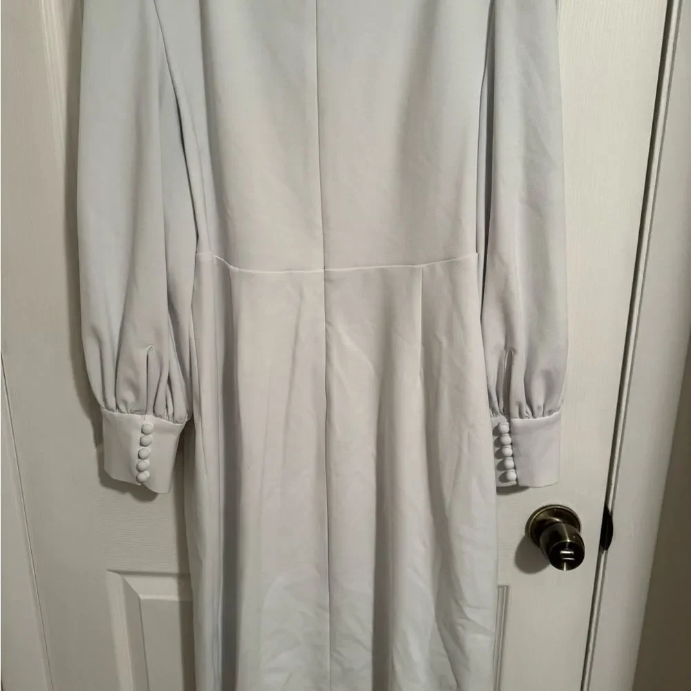 Calvin Klein - white puff sleeve classic dress size 16 - Picture 5 of 5